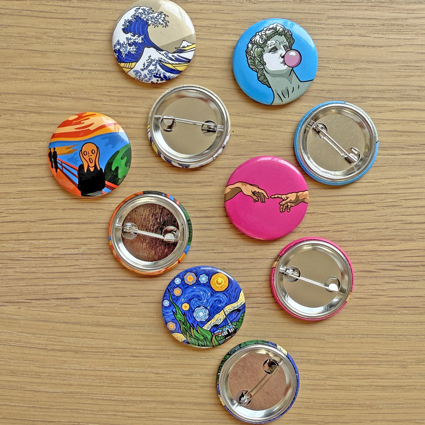 Button Badge Art - Hokusai Great Wave