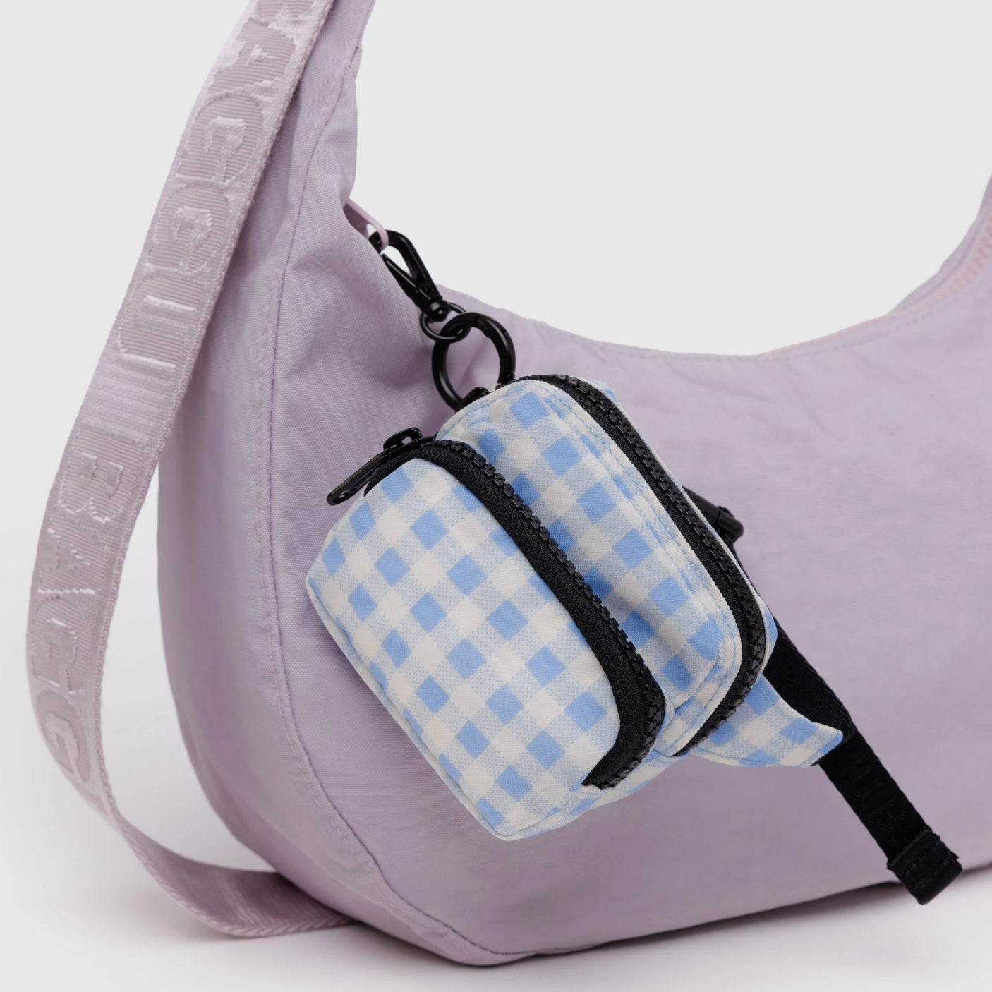 Baggu Fanny Pack Charm - Light Blue Gingham