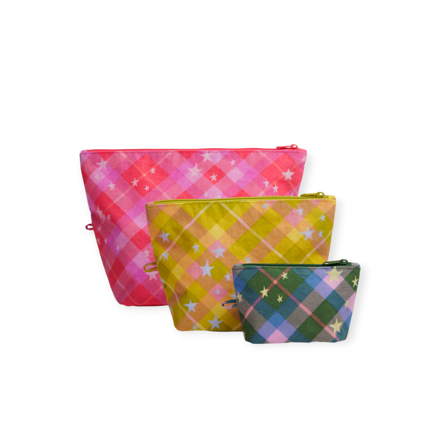Baggu Go Pouch Set - Star Plaid