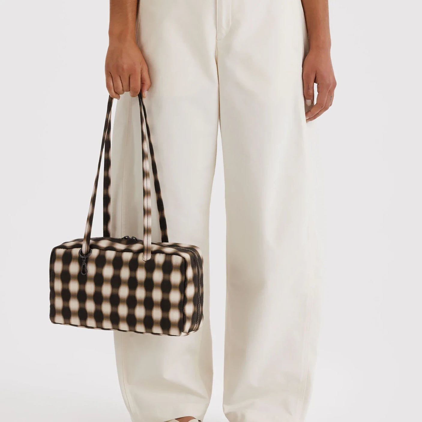 Baggu Nylon Bowler Bag - Blurred Gingham