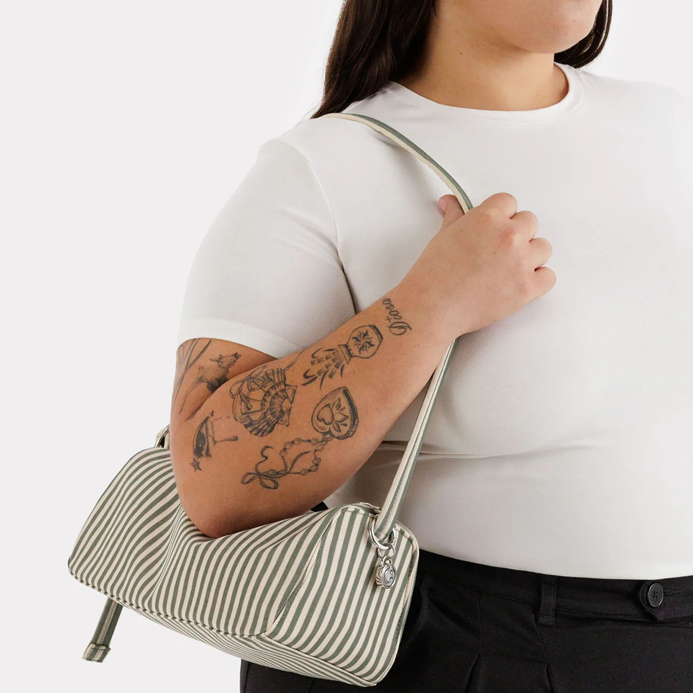 Baggu Nylon Loaf Bag - Sage Stripe