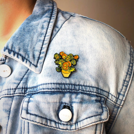 Enamel Pin Art - Vincent van Gogh Sunflowers