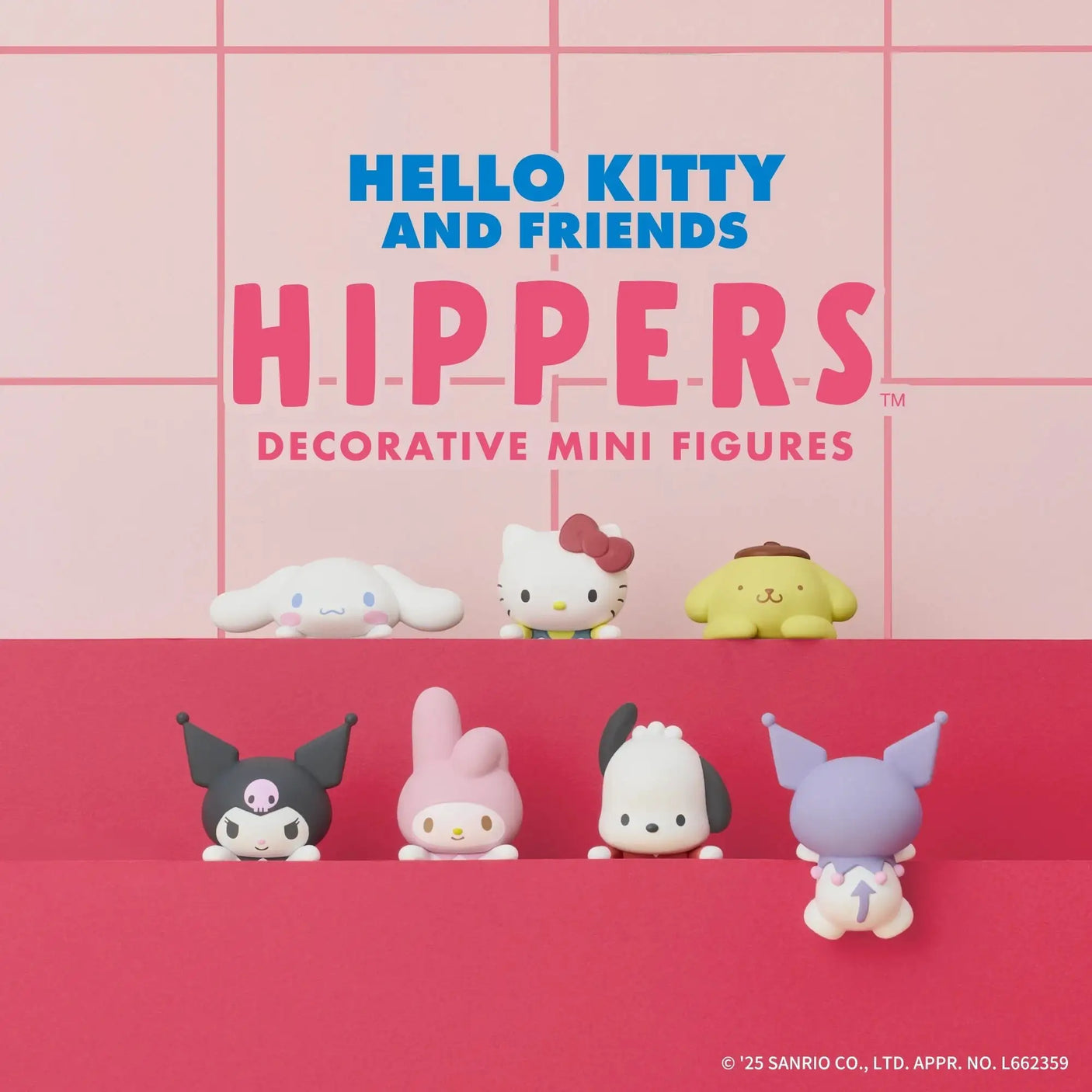 Hello Kitty and Friends Hippers mini figures display box with character lineup