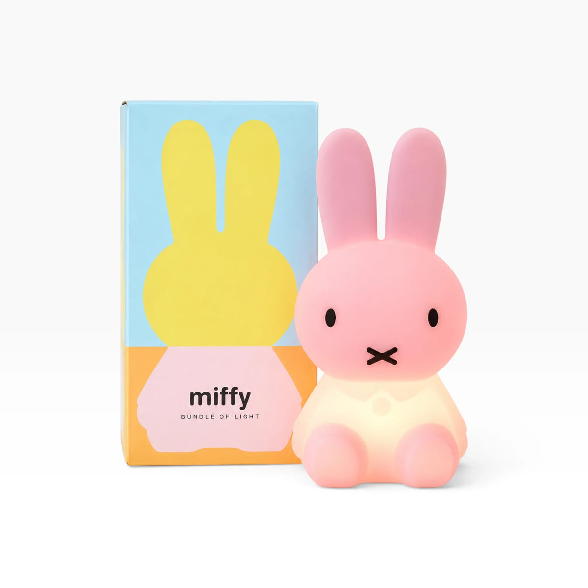 Miffy mini light blind box with pink bunny figurine and colorful character box