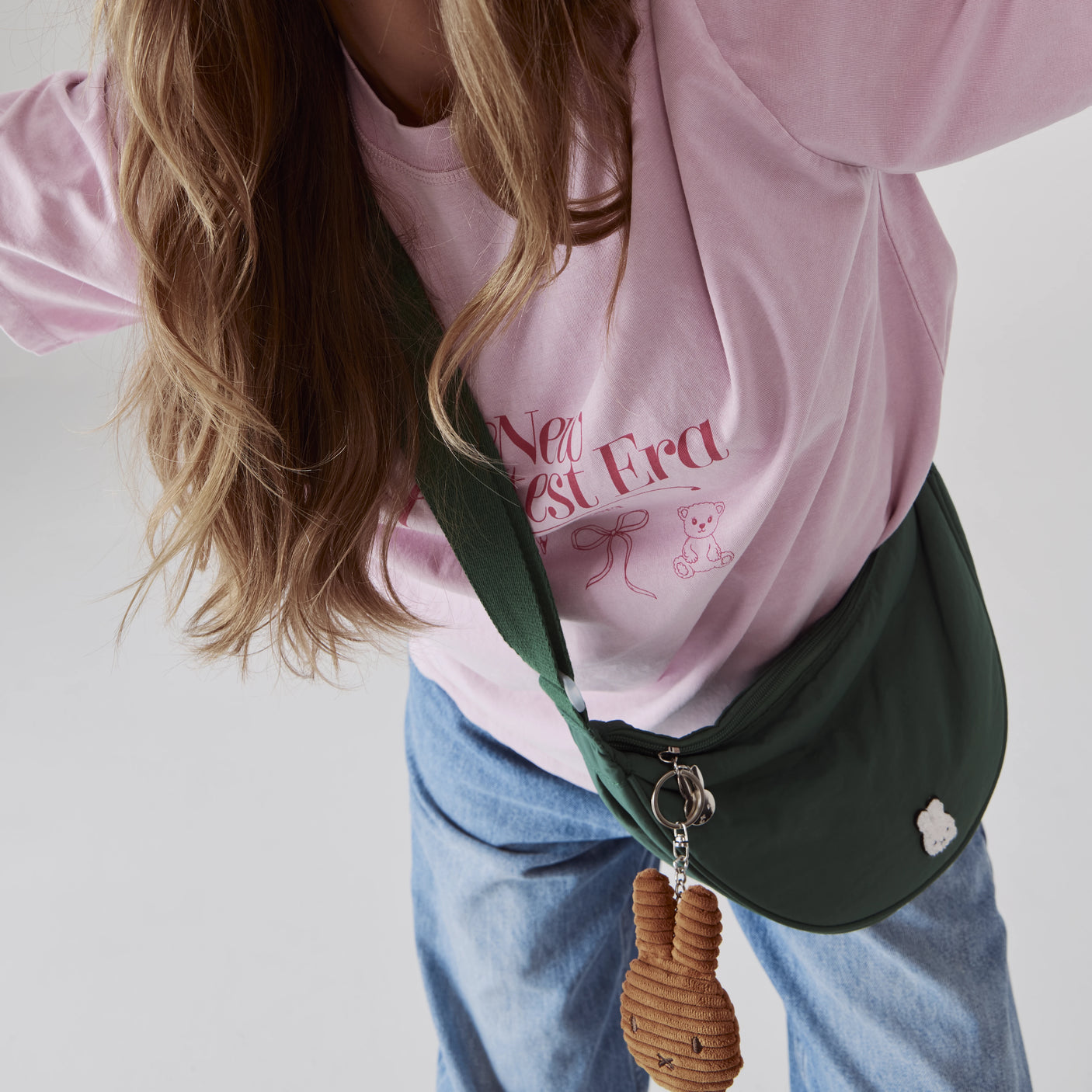 Miffy Crescent Crossbody Bag - Black