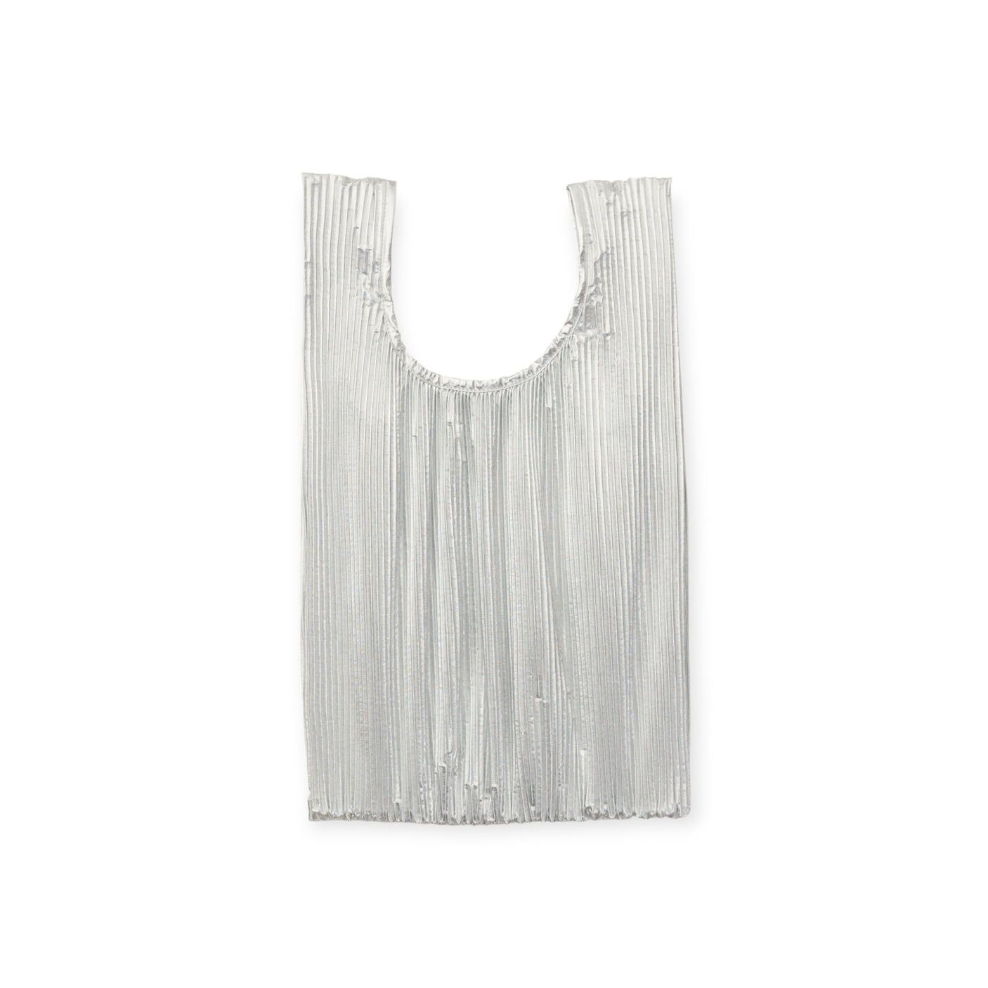 Pleated Baggu Bag - Chrome Metallic