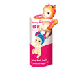 A toy figurine is perched on a decorative box labeled "Sonny Angel Hippers Blind Box - Looking Back." This collectible figure, from the Sonny Angel brand, is part of the Looking Back series. The box features illustrations of similar figurines alongside text that exclaims, "They bring you happiness?!