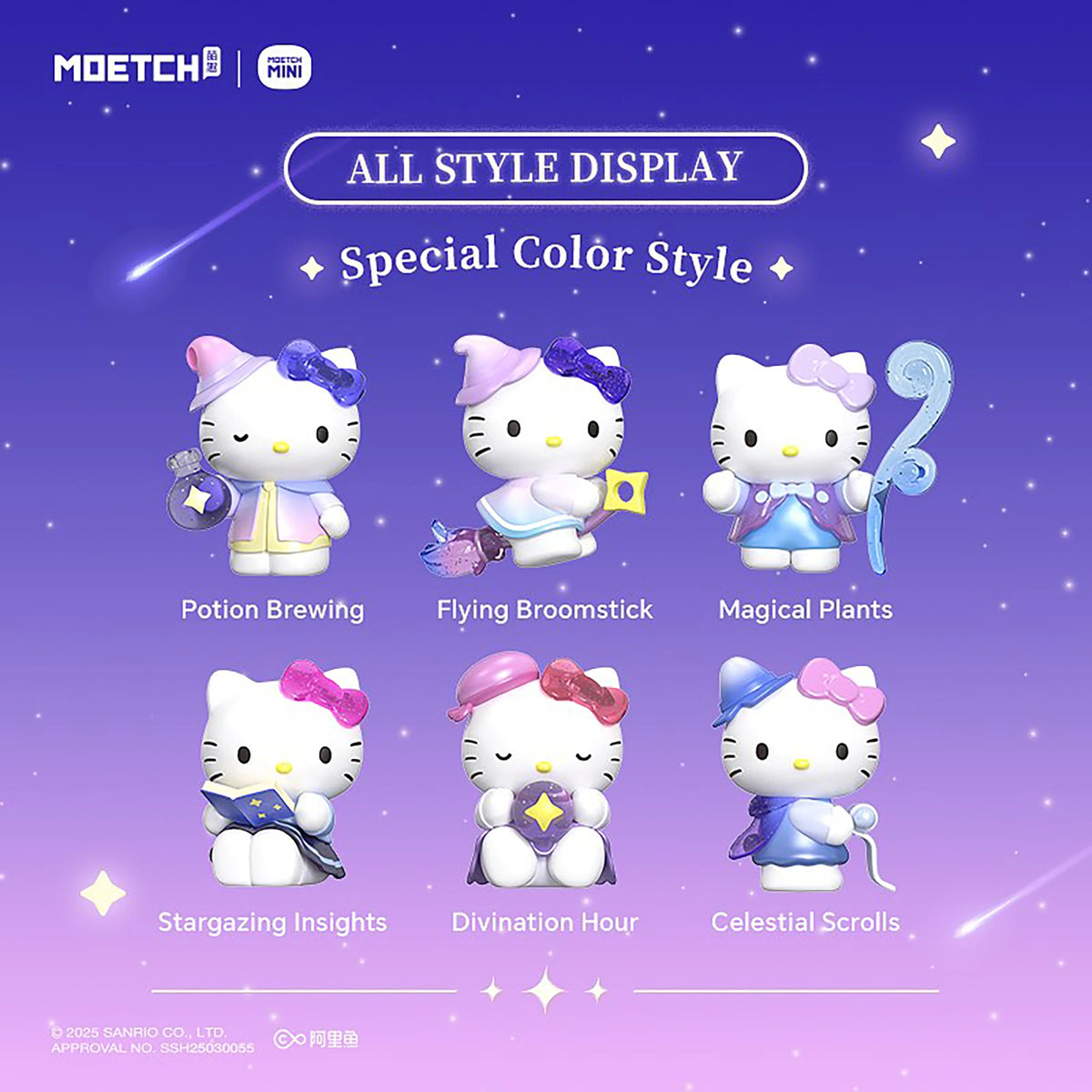 Hello Kitty mini astrology figure display in special colors, six figure poses