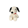 The Snoopy Corduroy Mini Plush - 12cm by Snoopy features soft corduroy fabric, a red collar, black ears, and stitched details, shown sitting upright against a plain white background.