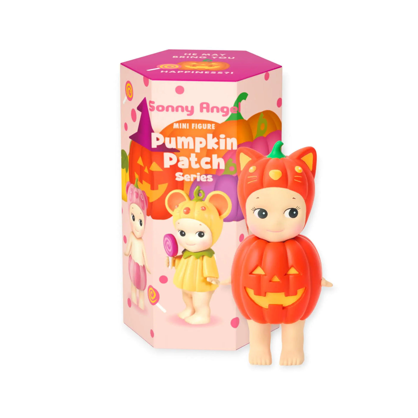 Sonny Angel Pumpkin Patch blind box with orange pumpkin costume mini figure