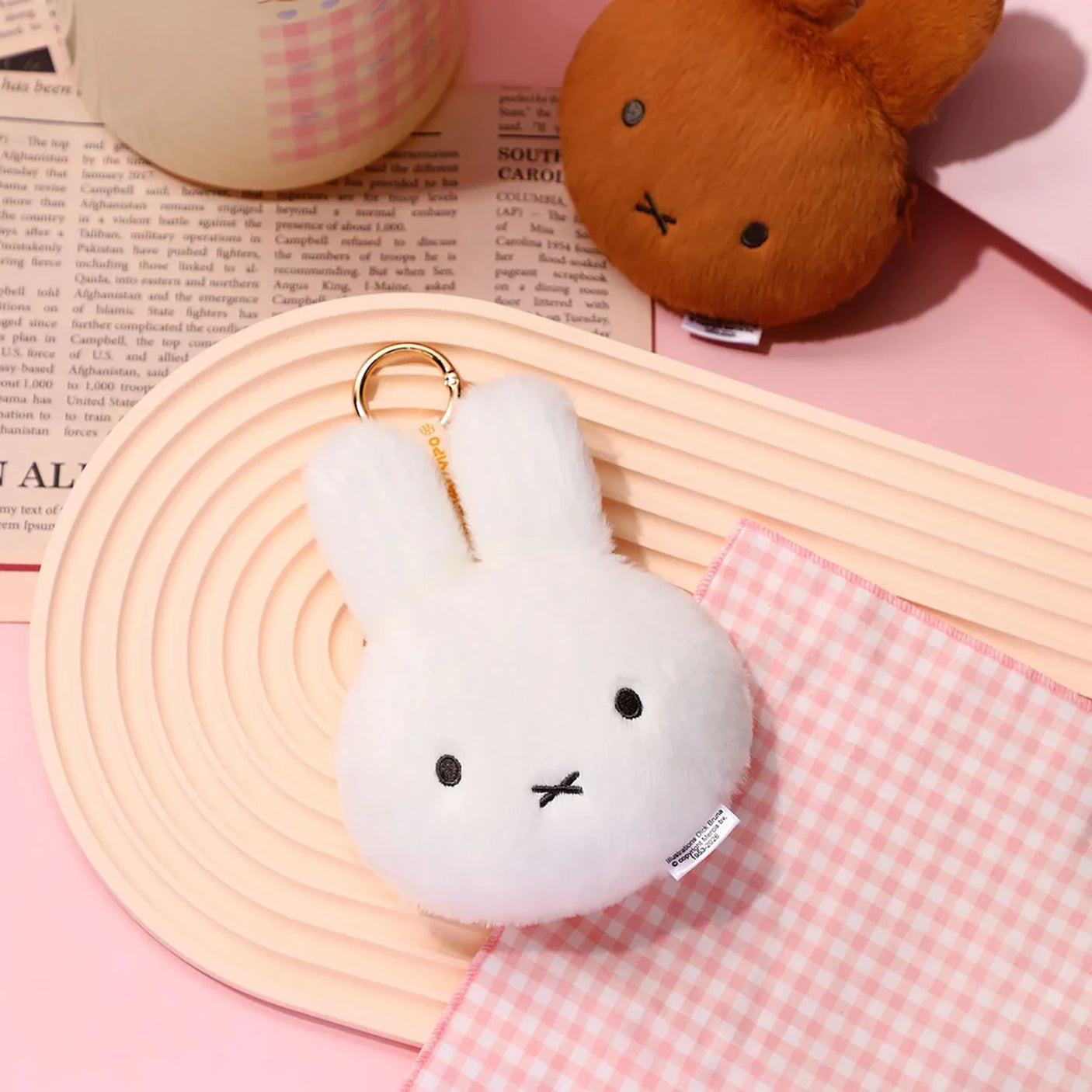 Miffy Plush Pouch Keychain - White