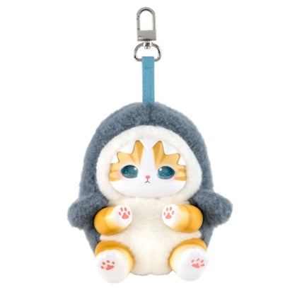 Shark figure from the Mofusand Kiramekko Fluffy Kitten Keychain Lineup