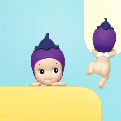 Eggplant figure from the Sonny Angel Hippers Harvest Series Lineup