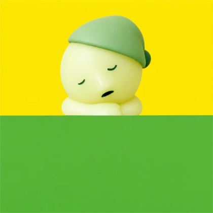 Dozing figure from the Smiski Hippers Lineup