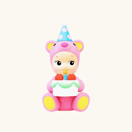 Birthday Cake Hug figure from the Sonny Angel Birthday Gift Bear Series Lineup