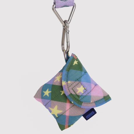 Baggu Puffy Earbuds Case - Green Star Plaid