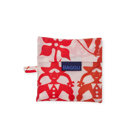 Folded Standard Baggu Bag in Cowgirl design with bold red and white western motifs, displayed front view, gallery position 1