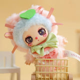 Baby Three - Liila's Chef Kitten Blind Box plush doll with pastel colors, green bow, and glass-look eyes in soft costume.