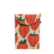 Product: Baggu Puffy Laptop Sleeve 13"/14" - Strawberry by Baggu

Description: A puffy laptop sleeve showcasing a strawberry print design, with red strawberries and green leaves against a beige background.