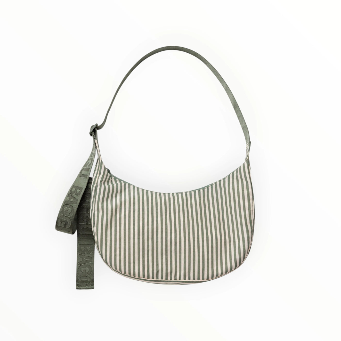 Baggu Medium Nylon Crescent Bag - Sage Stripe