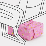 Pink star-print carry-on duffel with top zipper and curved carry handle