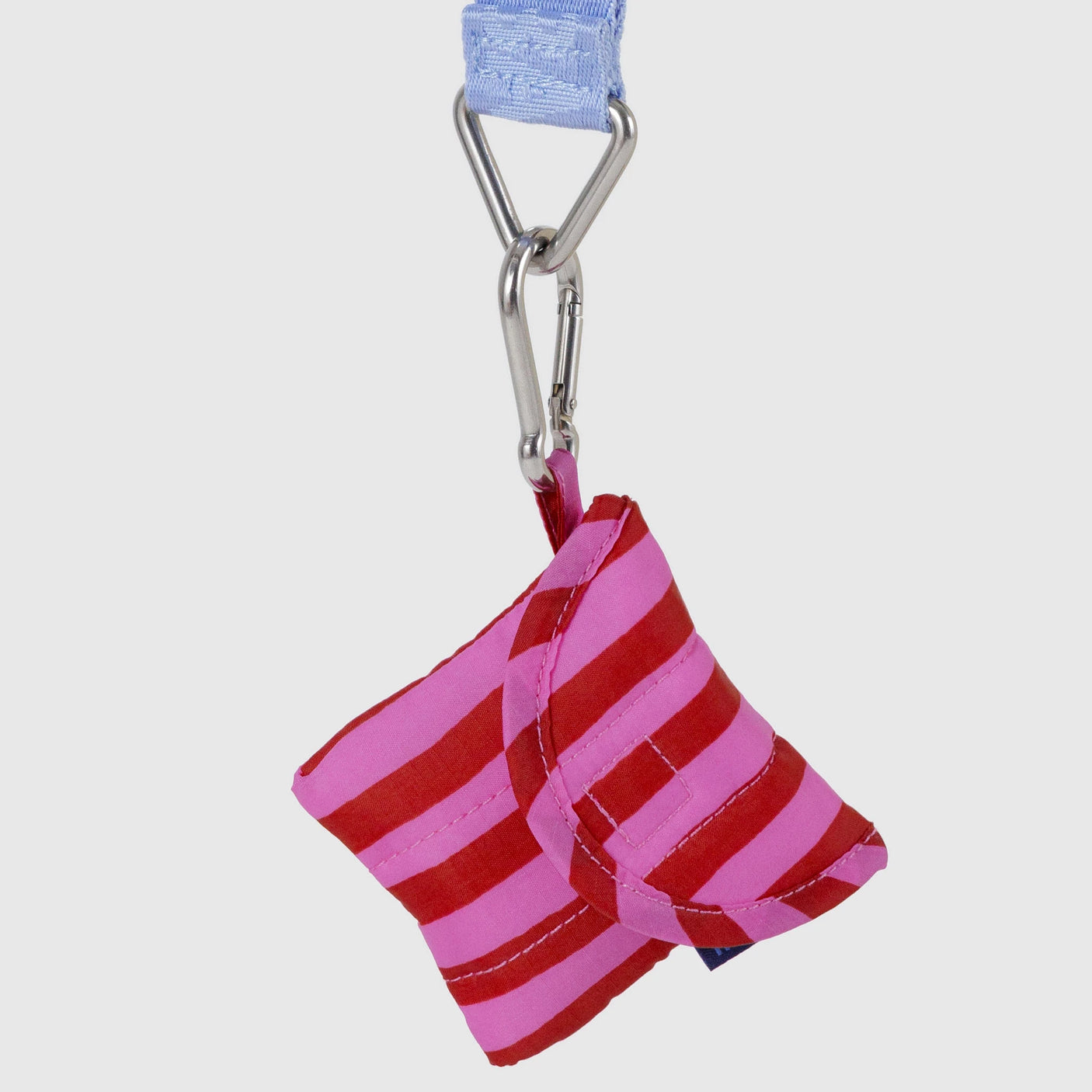 Baggu Puffy Earbuds Case - Pink & Red Stripe