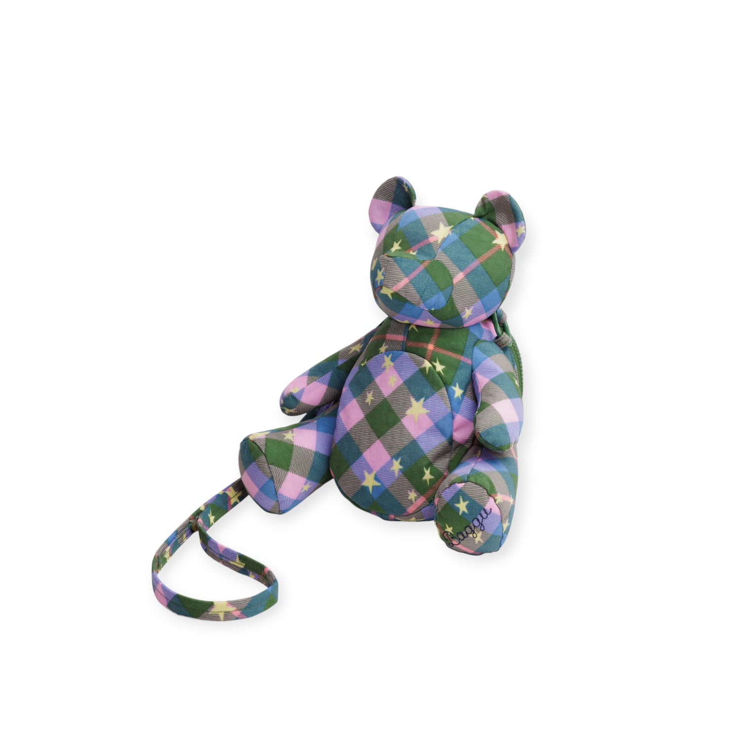 Baggu Bear Bag - Green Star Plaid