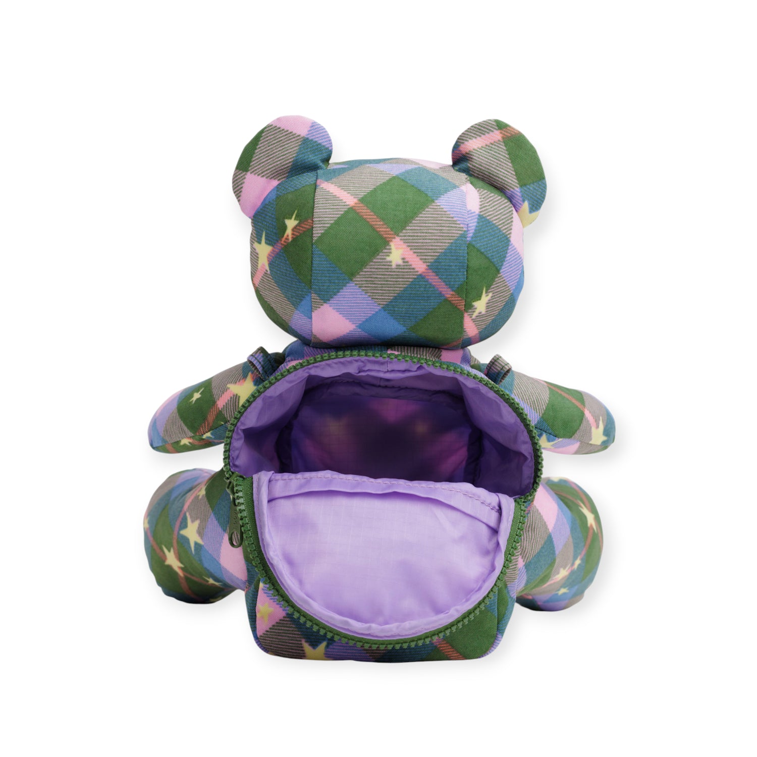 Baggu Bear Bag - Green Star Plaid