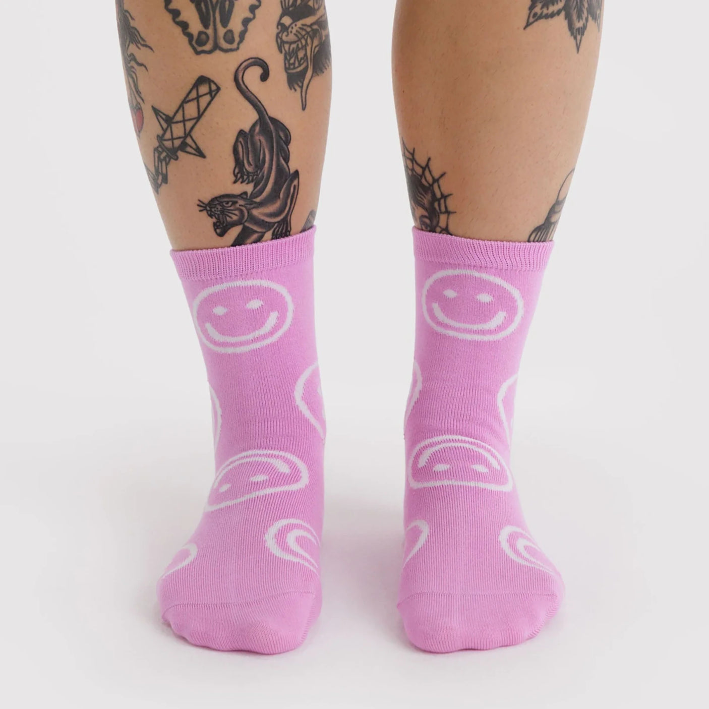 Baggu Crew Socks - Pink Happy