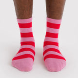 Baggu Crew Socks - Pink Stripe