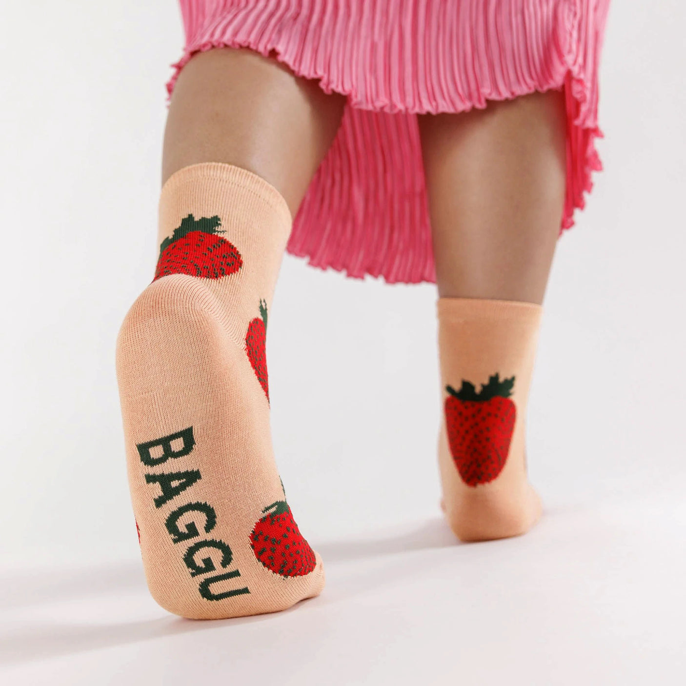 Baggu Crew Sock - Strawberry