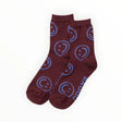 Baggu Crew Socks - Mahogany Happy