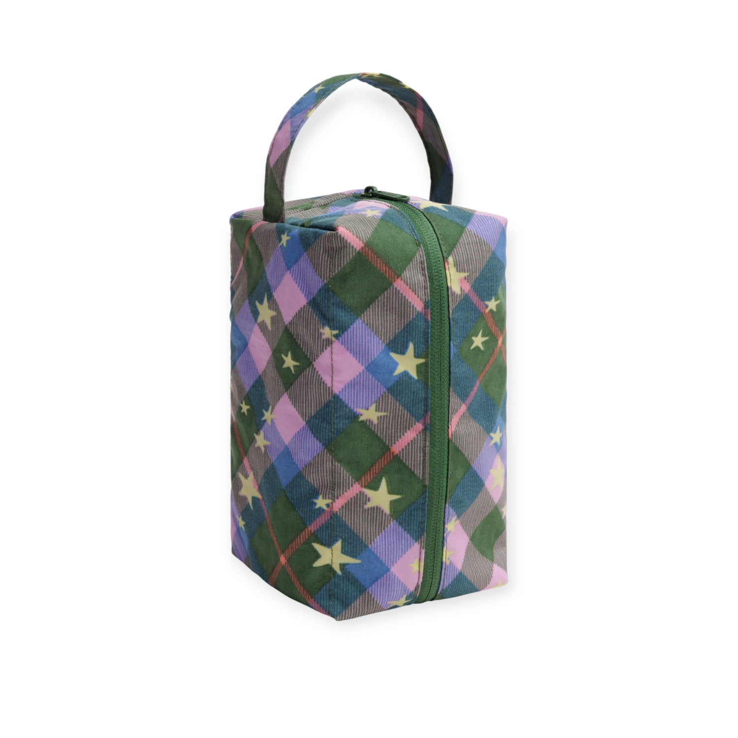 Baggu Toiletry Dopp Kit - Green Star Plaid