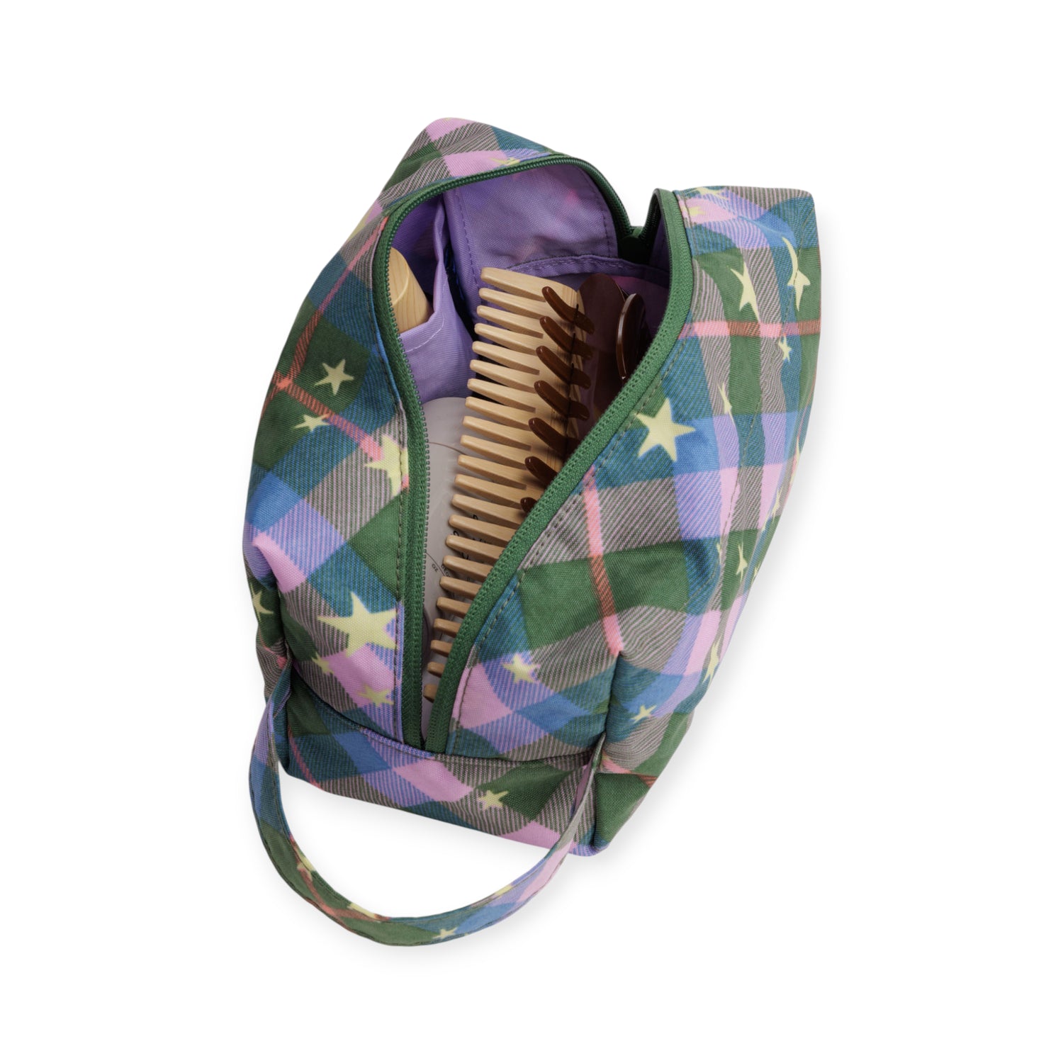Baggu Toiletry Dopp Kit - Green Star Plaid