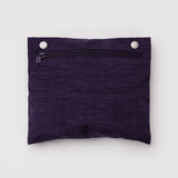 Baggu fig purple zip tote pocket with snap buttons on top edge
