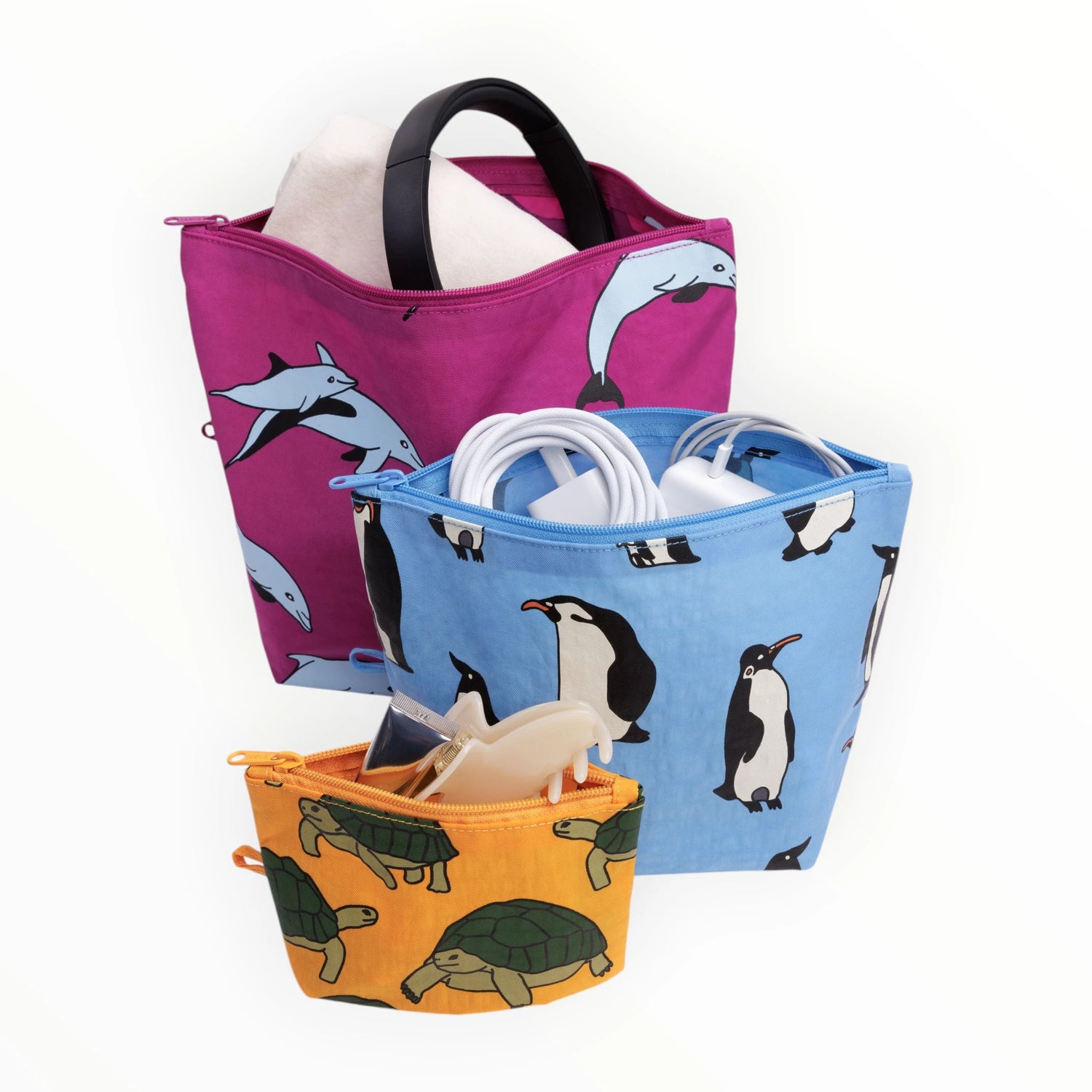 Baggu Go Pouch Set - Vacation Animals