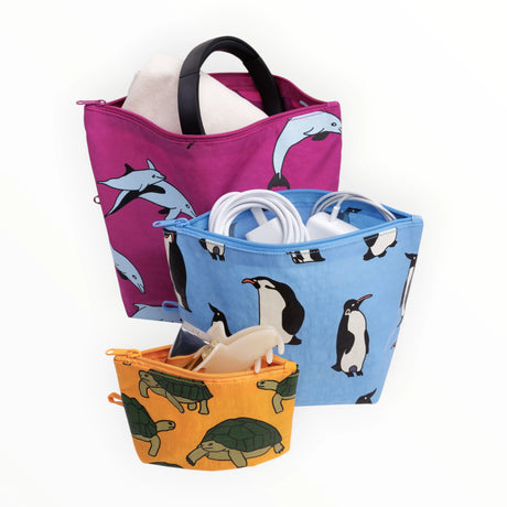 Baggu Go Pouch Set - Vacation Animals