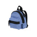 Recycled heavyweight nylon mini blue backpack features black zippers, a small front pocket, and black straps. A "BAGGU" tag adorns the front pocket. Pair it with the Baggu Backpack Charm to complete your look.