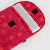 Baggu Puffy Laptop Case 16" - Red Polka Dot