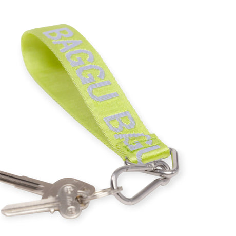 Citron green logo keychain strap with metal carabiner and split ring