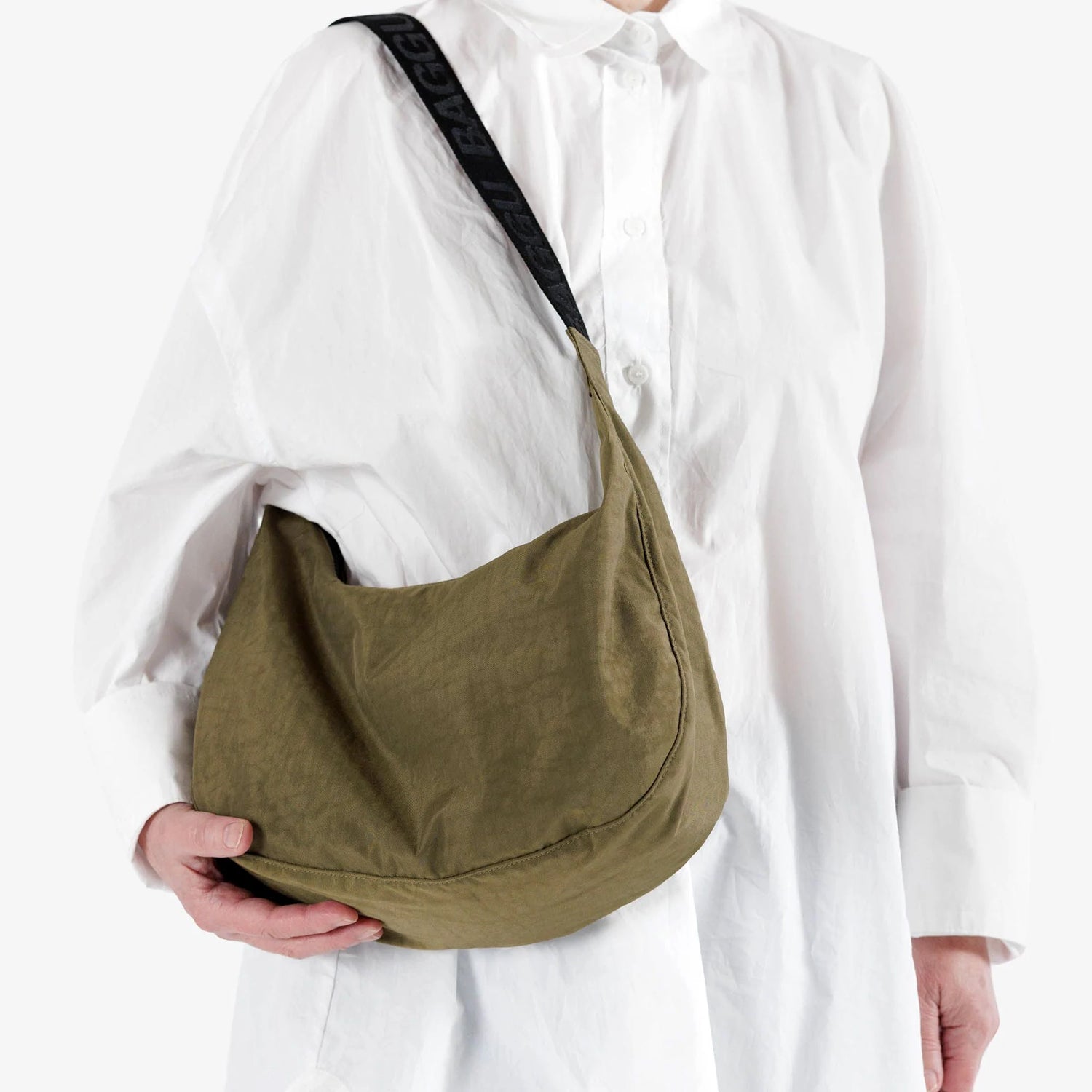 Baggu Medium Nylon Crescent Bag Seaweed Blink Box