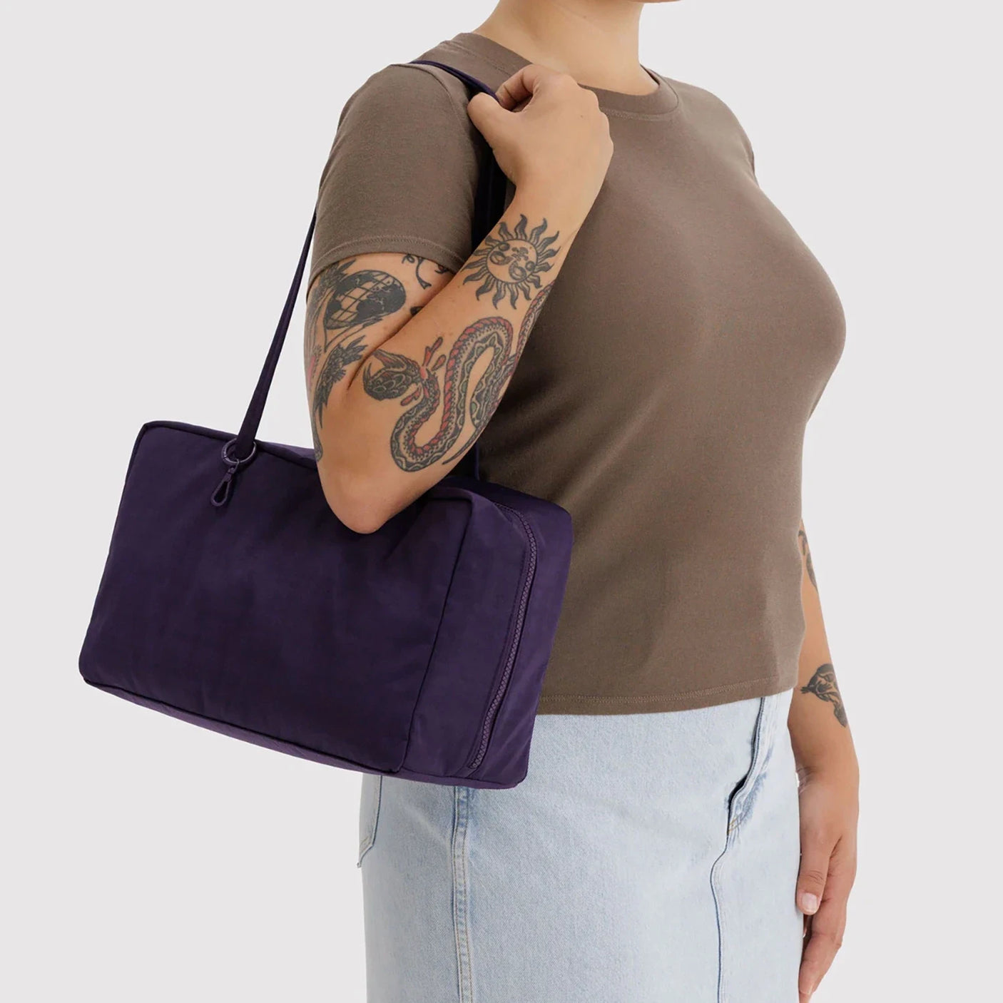 Baggu Medium Nylon Bowler Bag - Fig