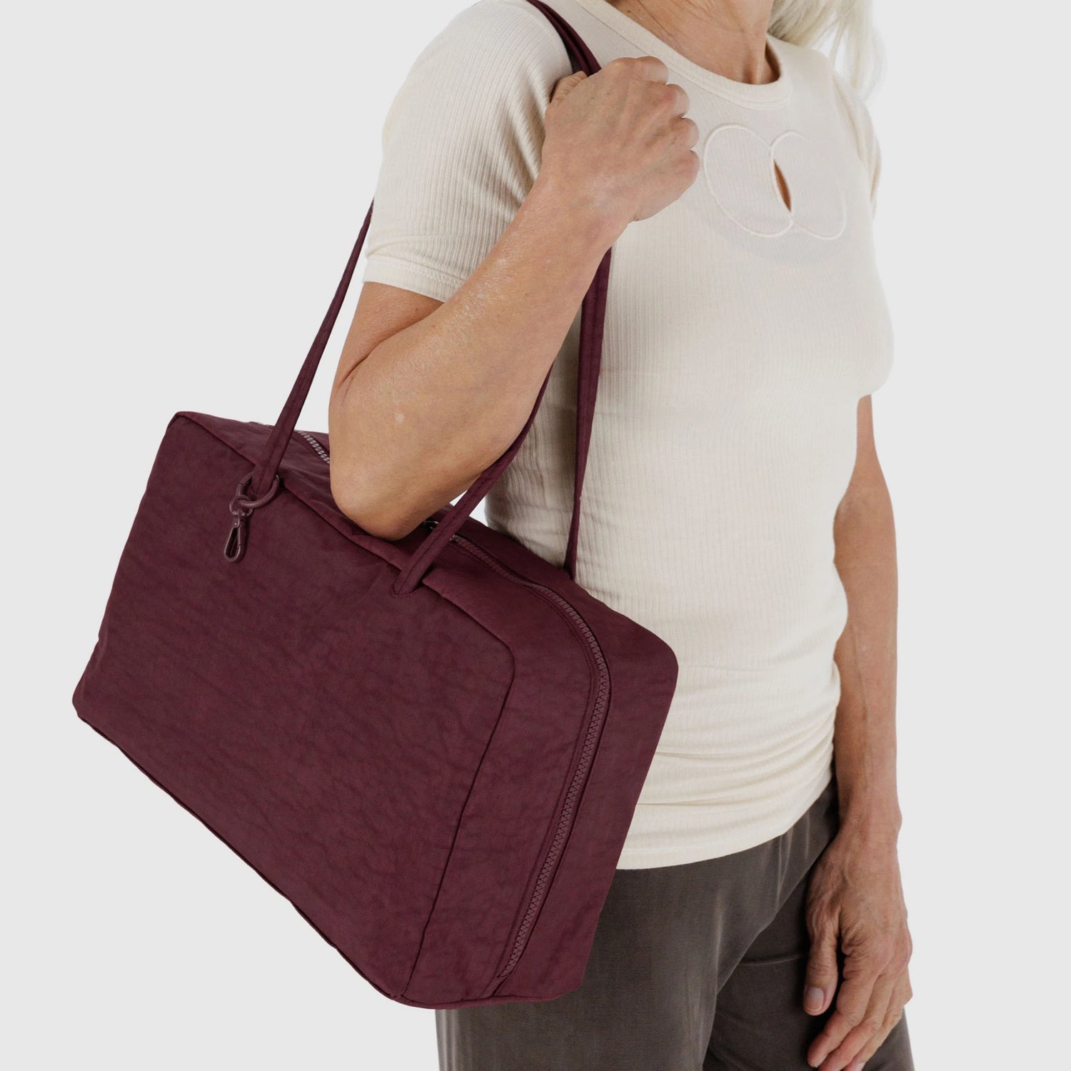 Baggu Medium Nylon Bowler Bag - Mahogany