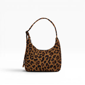 Mini leopard-print nylon shoulder bag with top handle