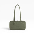 Baggu nylon bowler bag in olive green, rectangular shape with top handles