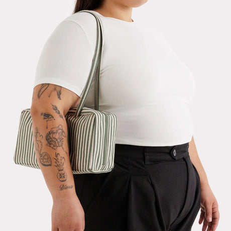 Baggu Nylon Bowler Bag - Sage Stripe