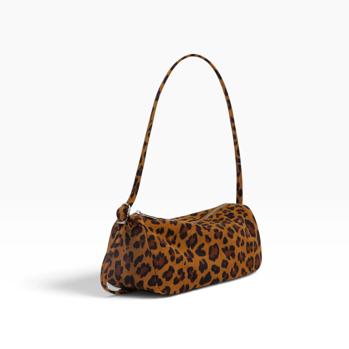 Leopard-print nylon loaf bag with top handle