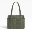 Baggu cloud carry-on tote bag in olive green with top handles and front zip pocket