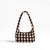 Baggu Small Nylon Meringue Bag - Blurred Gingham Brown