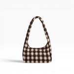 Baggu Small Nylon Meringue Bag - Blurred Gingham Brown